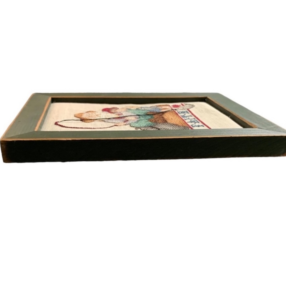 Framed Cross-Stitch Embroidered Wall Art Faith - Picture 8 of 11